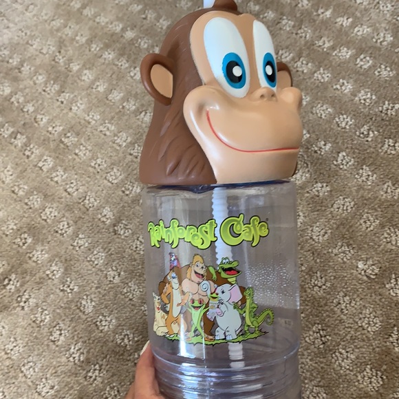 Rainforest Cafe Clear Monkey Water Bottle EUC - Picture 2 of 7